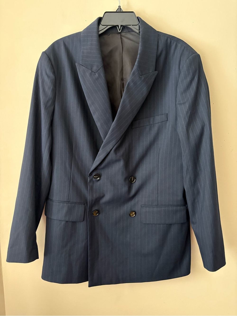 Abercrombie & Fitch Navy Pinstripe Double-Breasted Blazer Sz.40R New